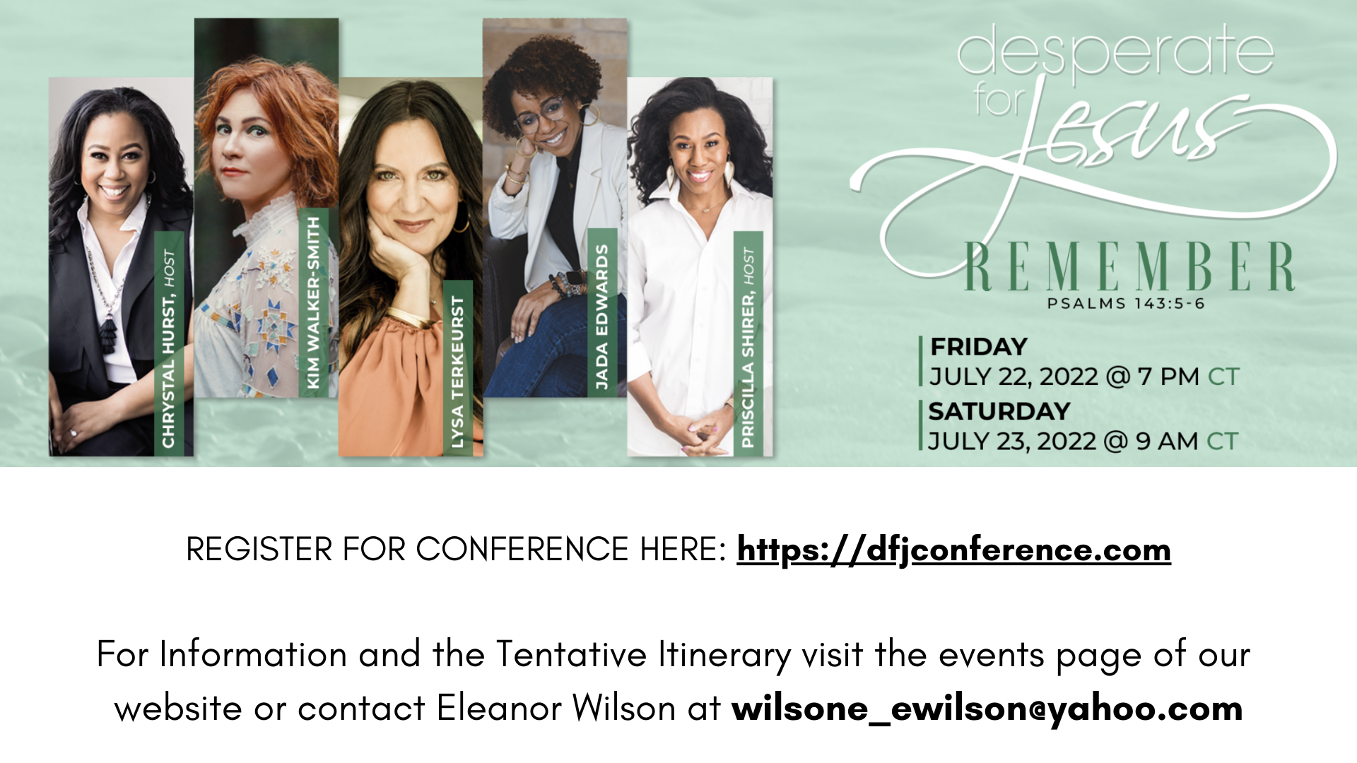 Desperate for Jesus Conference – Women of Grace Ministry – July 22nd -23rd head image