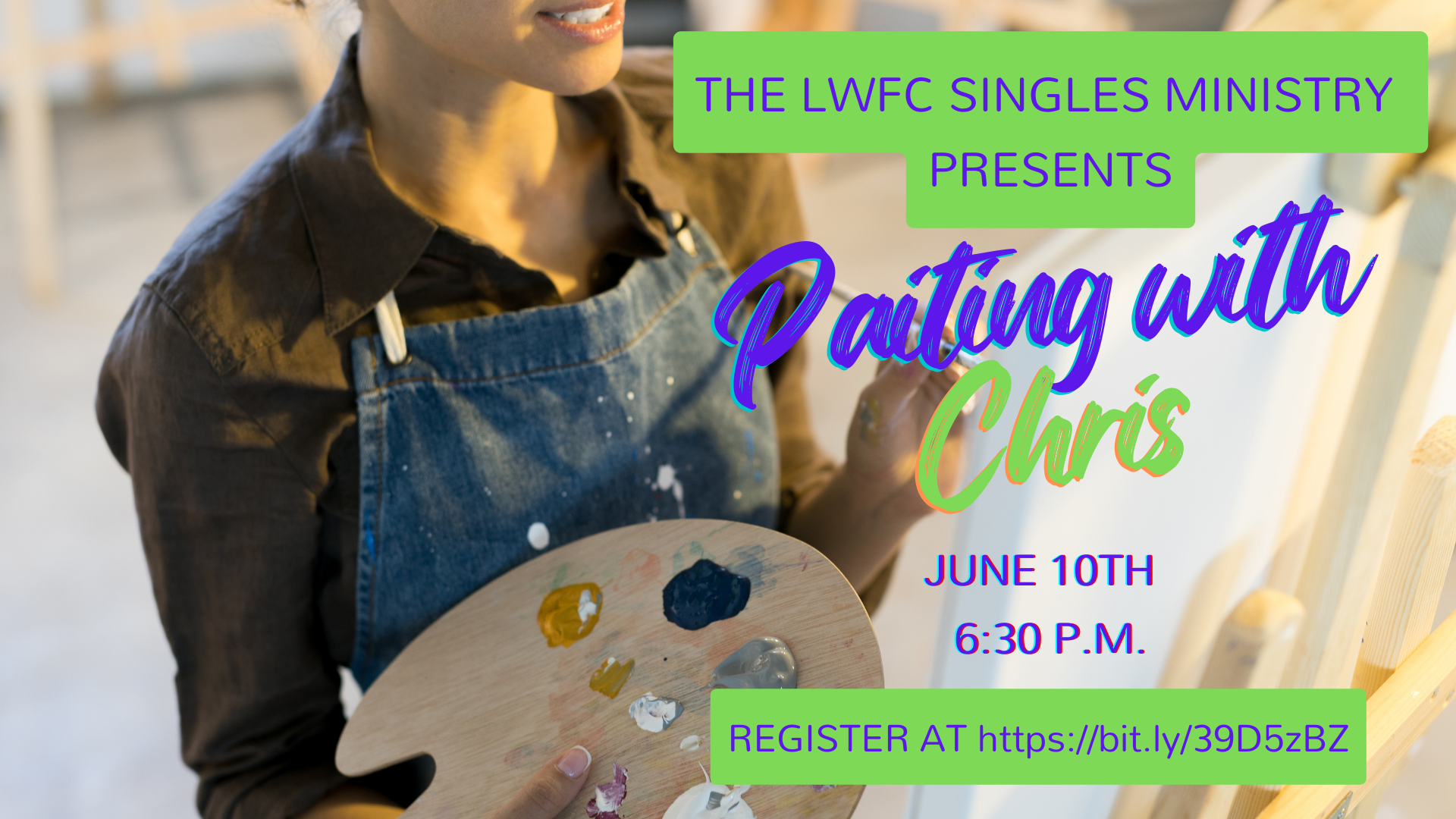 SINGLES MINISTRY PAINTING WITH CHRIS – June 10th 6:30 p.m. head image