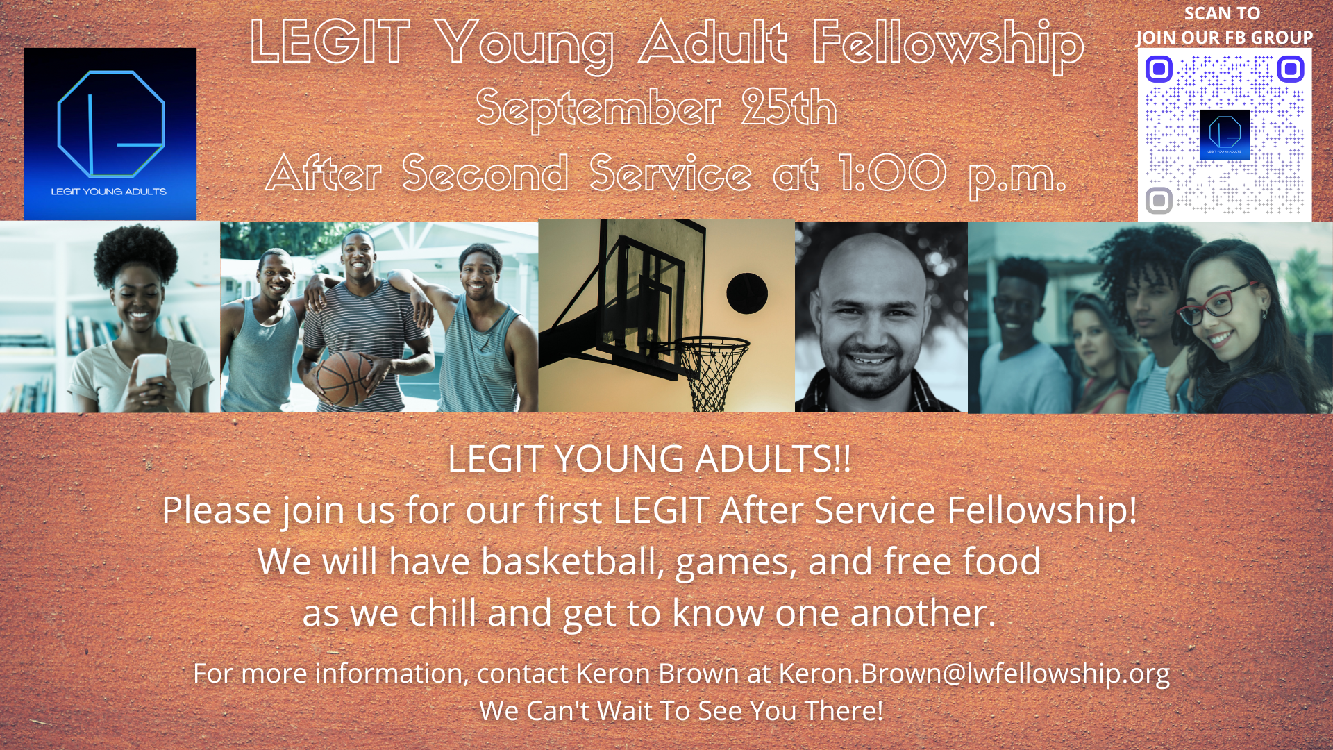 LEGIT Young Adult Fellowship – Sept. 25th 1:00 p.m. head image