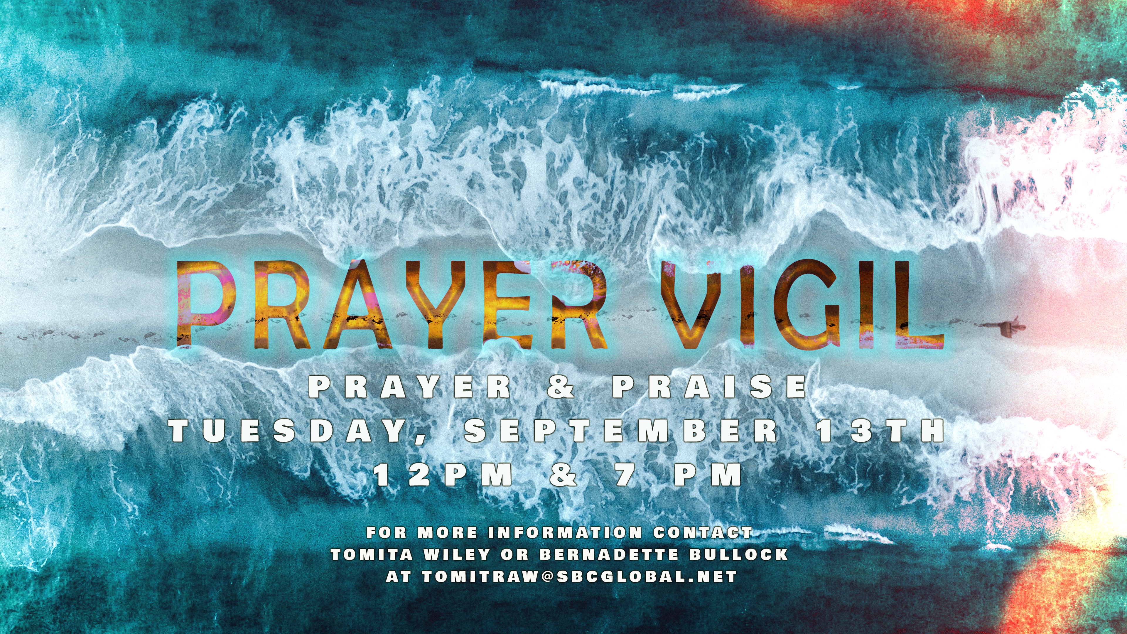 Prayer Vigil – September 13th 12 p.m. & 7 p.m. head image