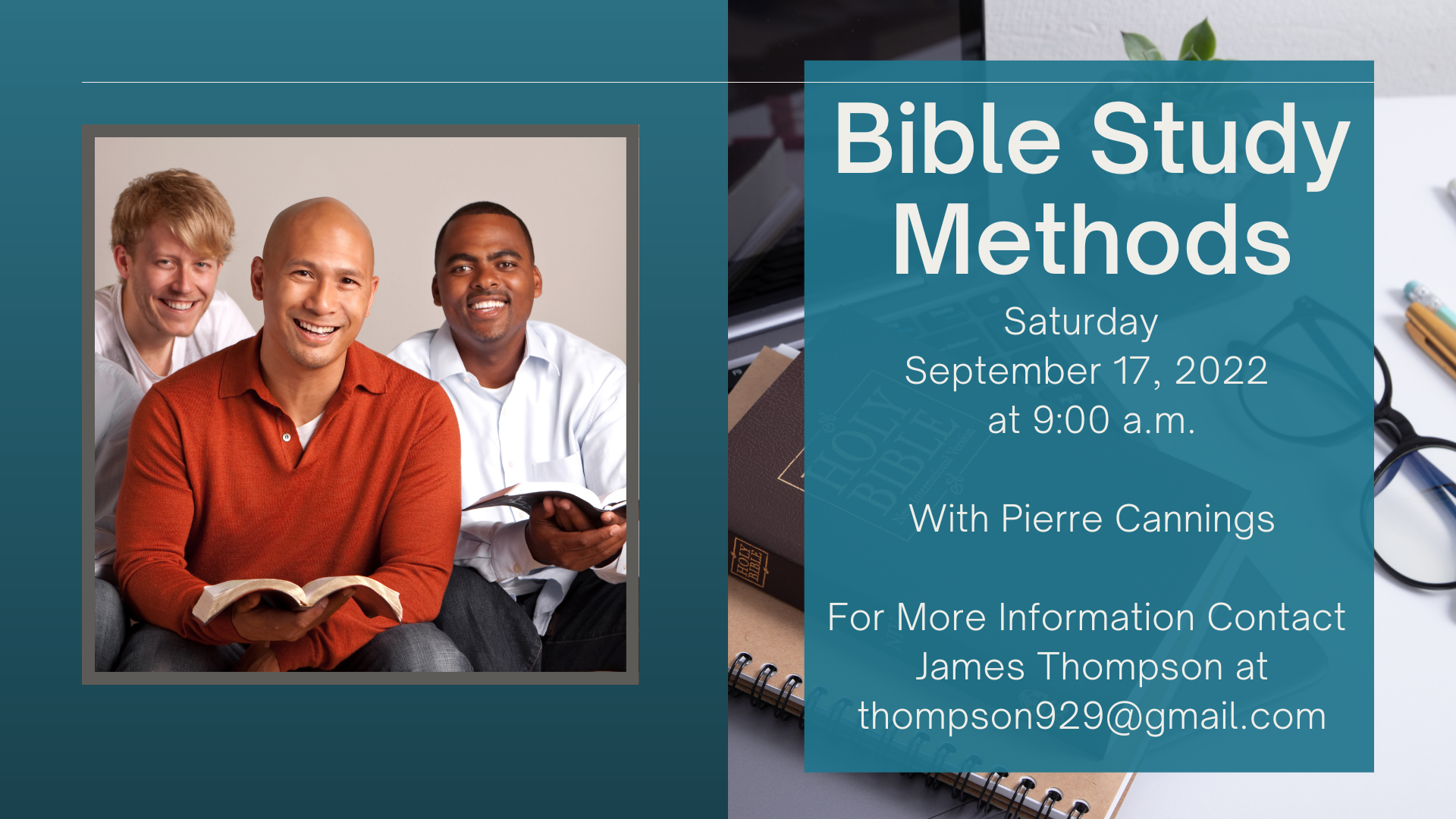 KINGDOM BUILDER MEN’S MINISTRY  BIBLE STUDY METHODS-Sept. 17th head image