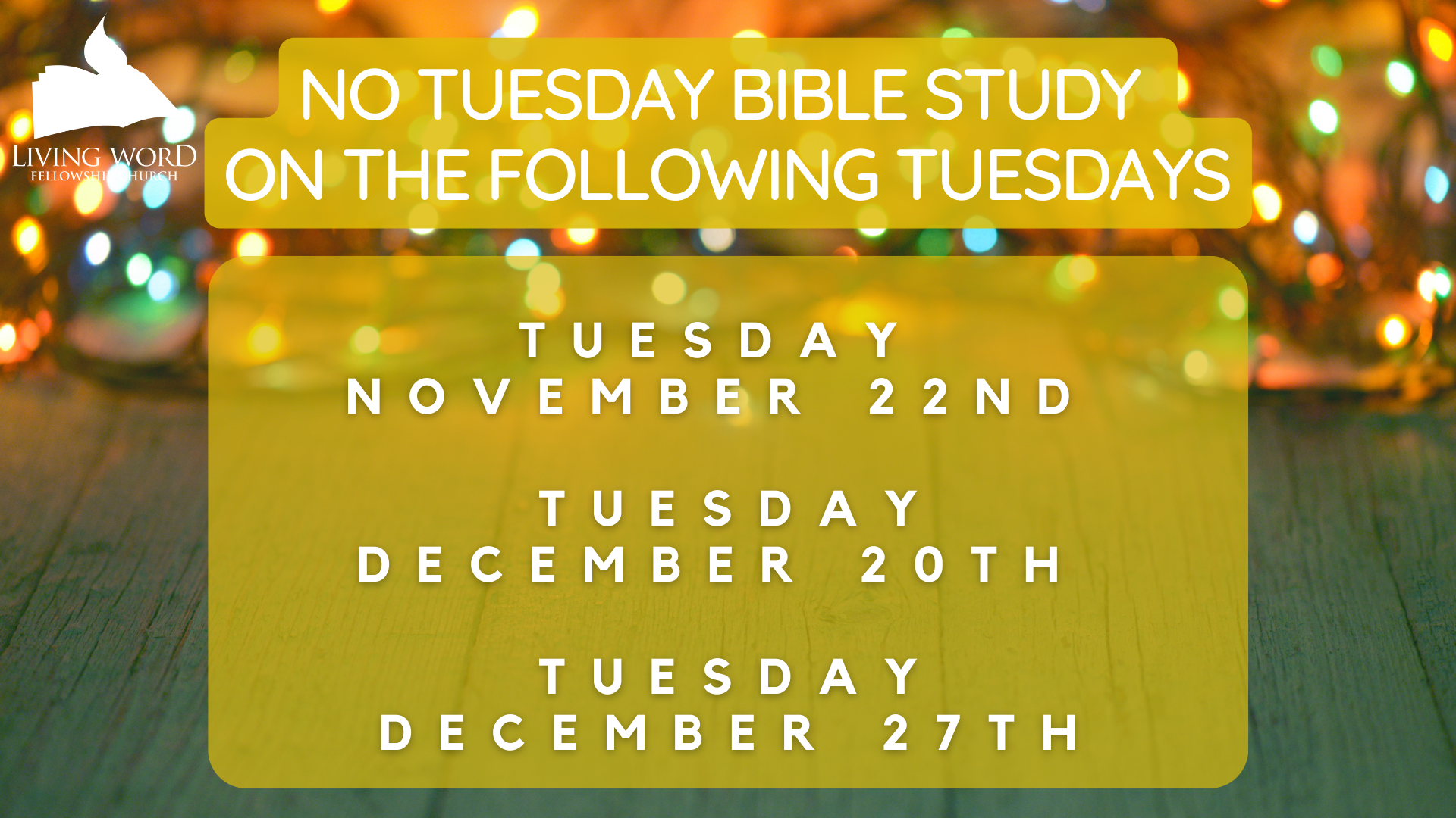 Canceled Bible Study Dates head image