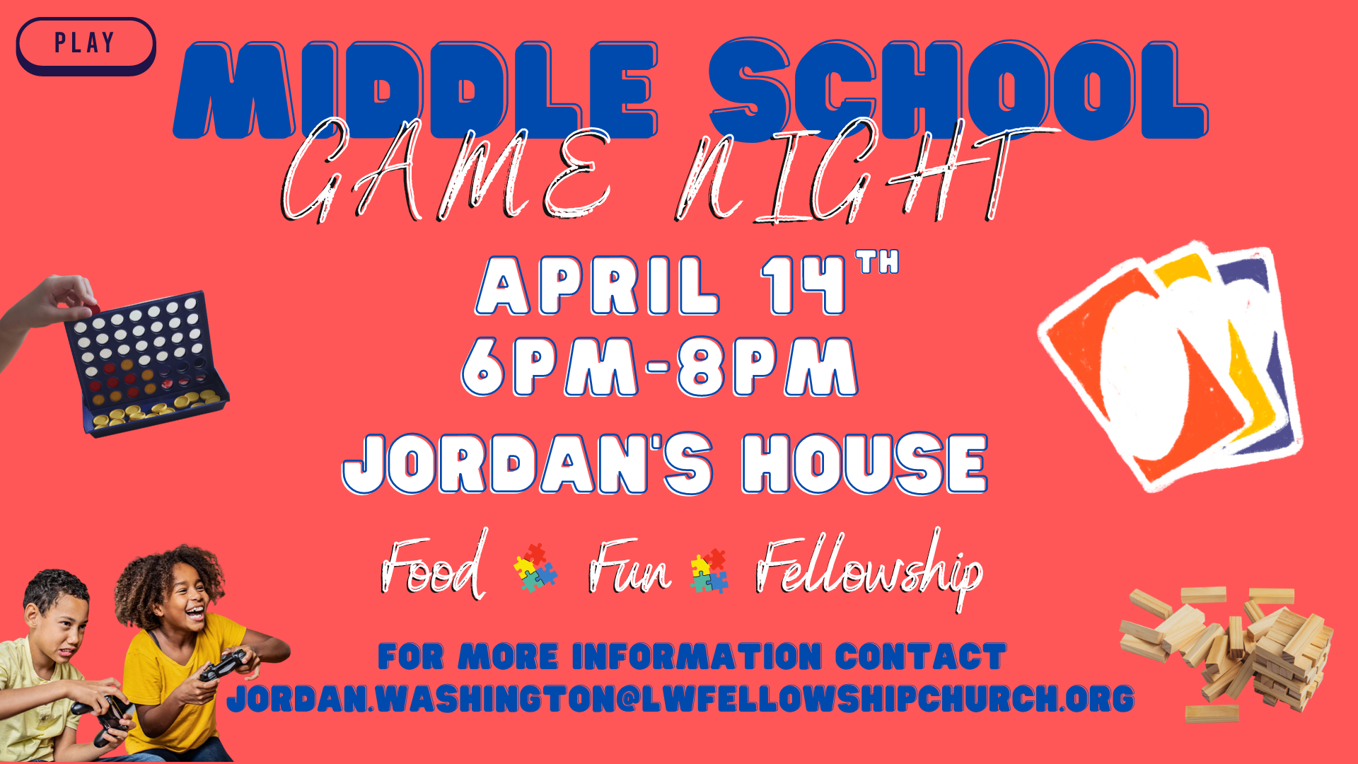 MIDDLE SCHOOL GAME NIGHT – April 14th head image