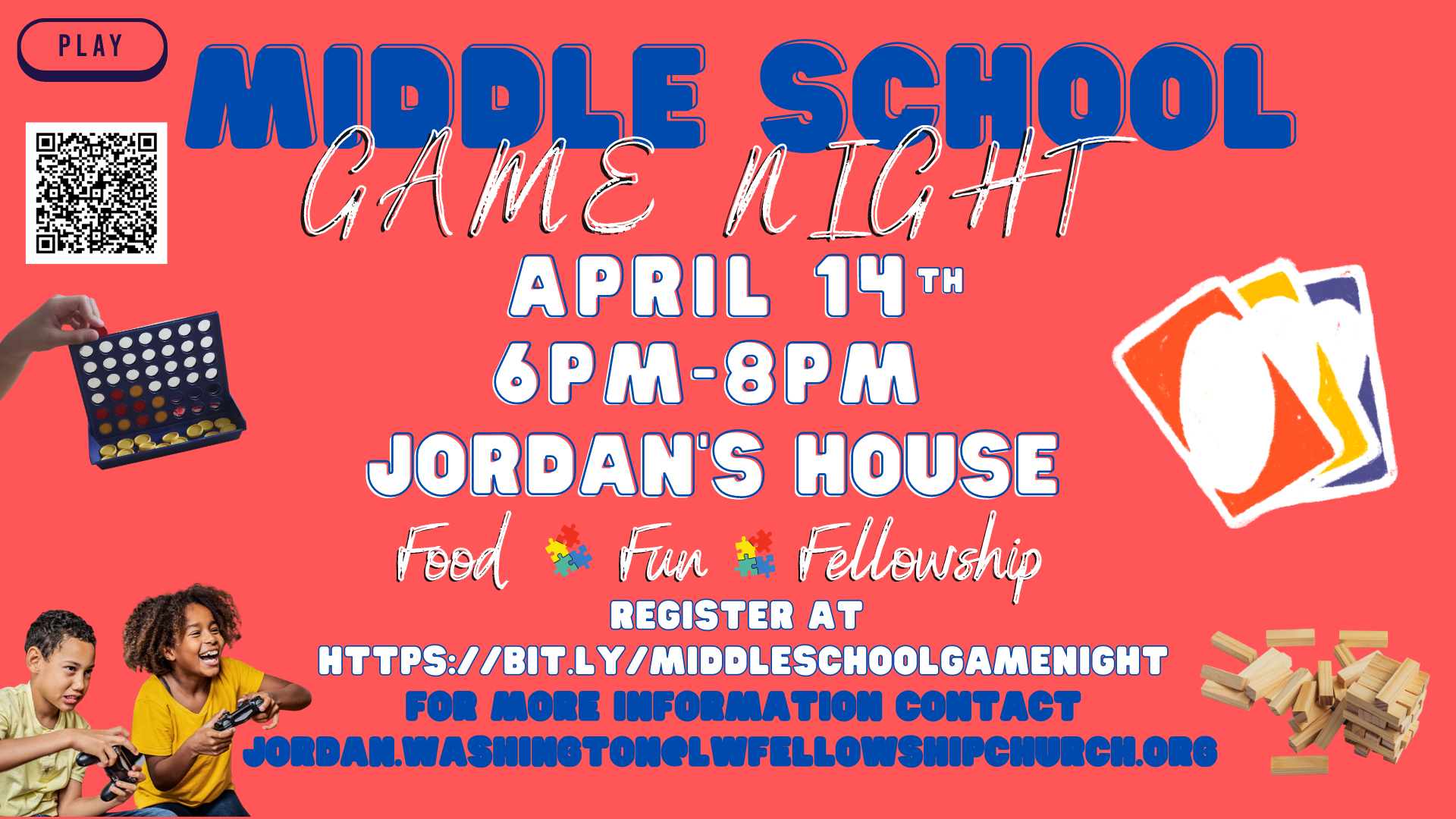 MIDDLE SCHOOL GAME NIGHT – April 14th head image
