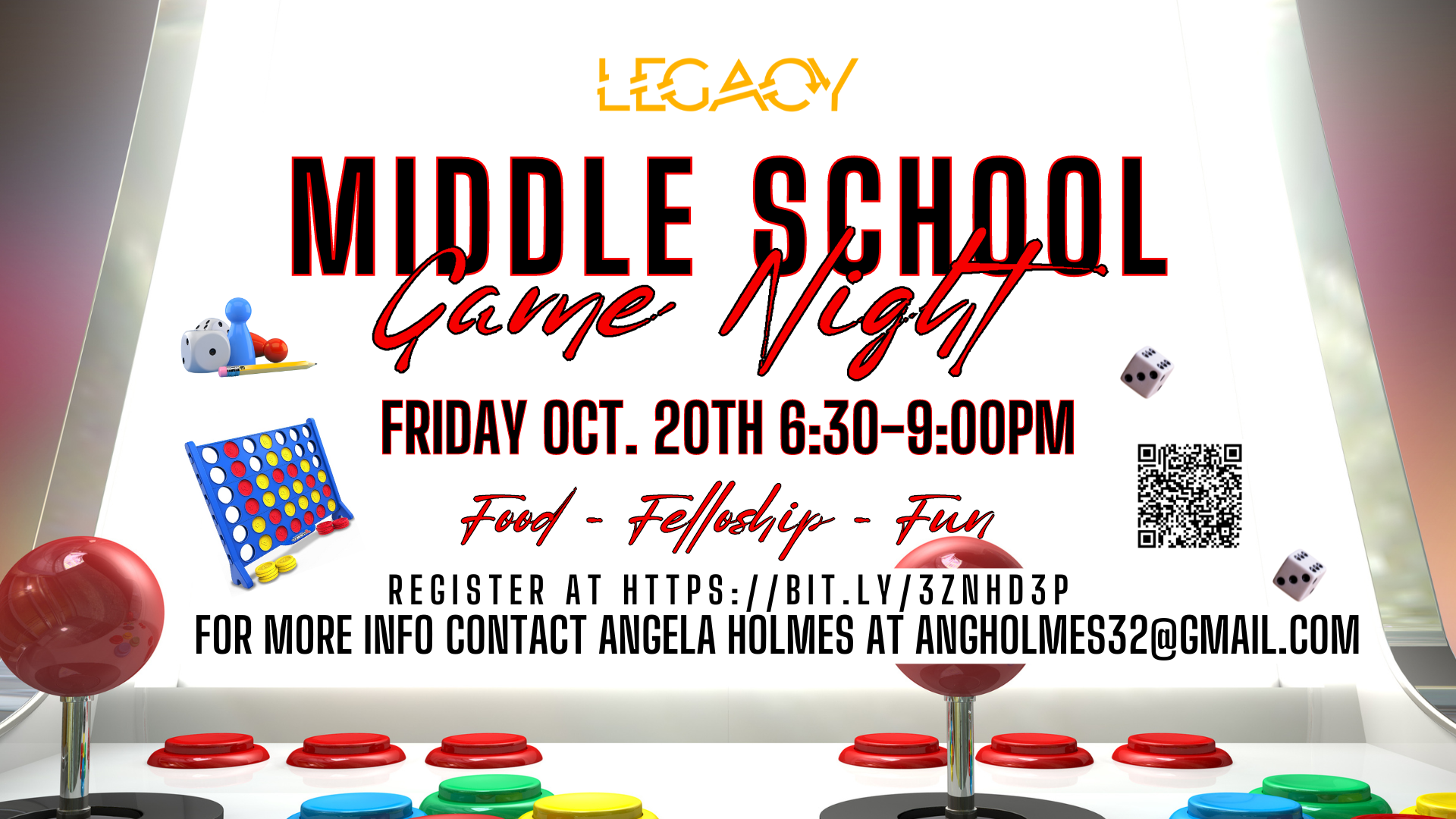 Middle School Game Night Oct. 20th head image