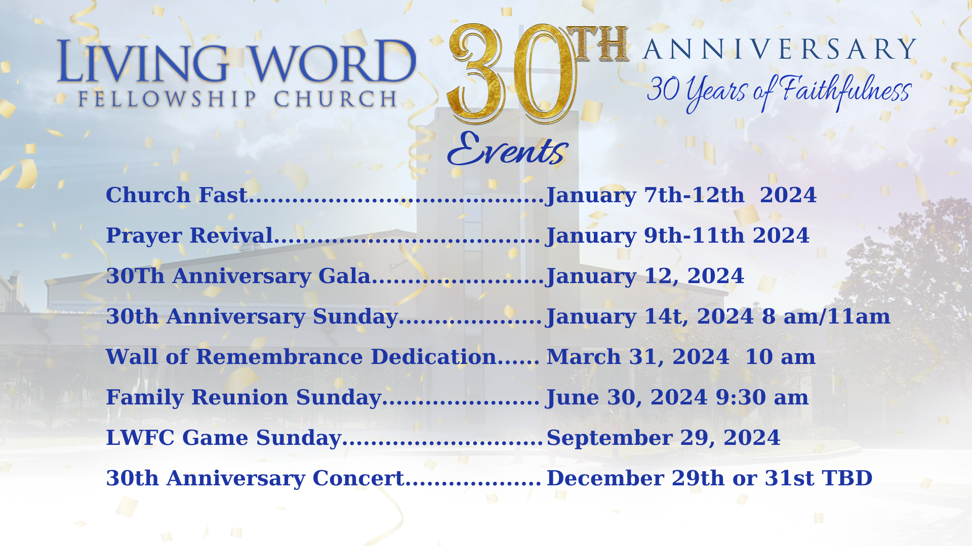 30th Anniversary Events head image