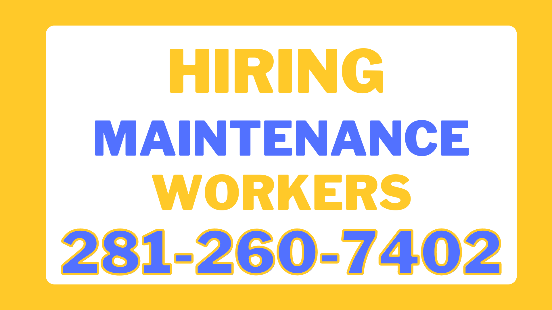 We Are Hiring Maintenance Staff head image