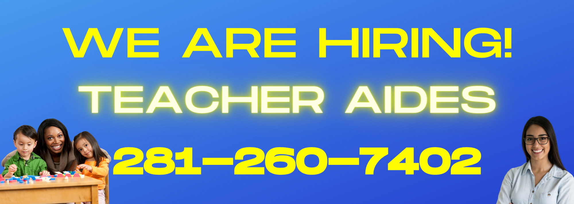 We Are Hiring Teacher Aides head image
