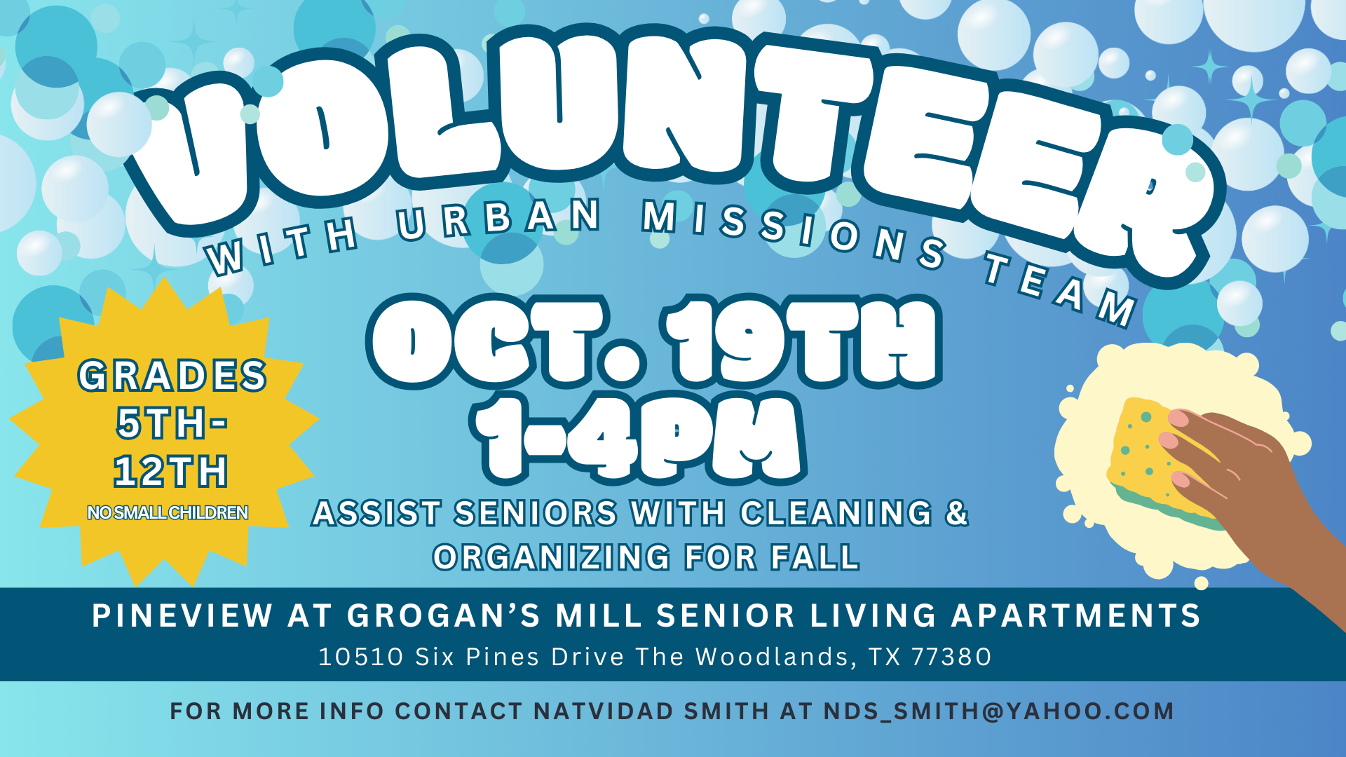 VOLUNTEER WITH UMT AT GROGAN’S MILL SENIOR LIVING APARTMENTS head image