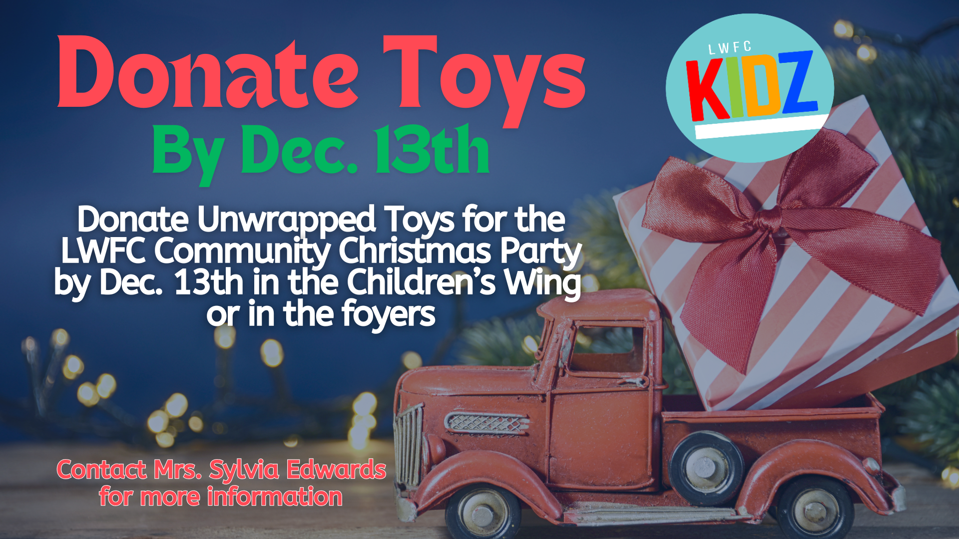 Donate Toys for LWFC Kidz head image